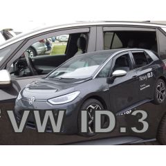 Heko Deflecteurs d'air Déflecteurs de Vent Compatible Avec Volkswagen Id.3 depuis 2020, Ensemble 4 pièces, Noir, Fumé, Aérodynamique, Montage facile