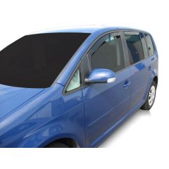 Heko Deflecteurs d'air Déflecteurs de Vent Compatible Avec Volkswagen Touran 1 2003-2015, Ensemble 4 pièces, Noir, Fumé, Aérodynamique, Montage facile