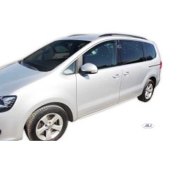 Heko Deflecteurs d'air Déflecteurs de Vent Compatible Avec Volkswagen Sharan depuis 2010, Ensemble 2 pièces, Noir, Fumé, Aérodynamique, Montage facile