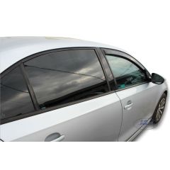 Heko Deflecteurs d'air Déflecteurs de Vent Compatible Avec Volkswagen Jetta 2011-2018 4P. Berlina, Ensemble 2 pièces, Noir, Fumé, Aérodynamique, Montage facile