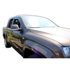 Heko Deflecteurs d'air Déflecteurs de Vent Compatible Avec Volkswagen Amarok 4-Porte 2010-2016, Ensemble 2 pièces, Noir, Fumé, Aérodynamique, Montage facile