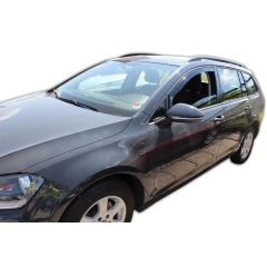 Heko Deflecteurs d'air Déflecteurs de Vent Compatible Avec Volkswagen Golf 7 5P. Berlina / Break 2012-2019, Ensemble 2 pièces, Noir, Fumé, Aérodynamique, Montage facile