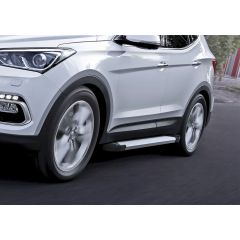 Marchepieds Basic aluminium seuil avec Hyundai Santa FE 2012-2018, 2 pièces Marchepied avec ABE certificat, Matériel de Montage