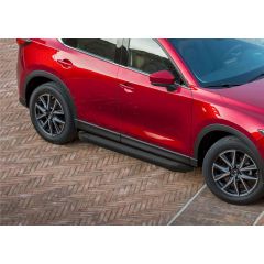Marchepieds basic noir aluminium seuil avec Mazda CX-5 depuis 2017, 2 pièces Marchepied avec ABE certificat, Matériel de Montage