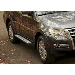 Marchelettes aluminium avancé seuil avec Mitsubishi Pajero 2006-2015, 2 pièces Marchepied avec ABE certificat, Matériel de Montage