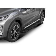 Marchepieds basic noir aluminium seuil avec Mitsubishi Eclipse Cross depuis 2017, 2 pièces Marchepied avec ABE certificat, Matériel de Montage