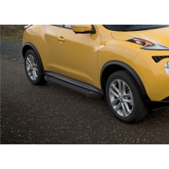 Marchepieds basic noir aluminium seuil avec Nissan Juke 2010-2016, 2 pièces Marchepied avec ABE certificat, Matériel de Montage