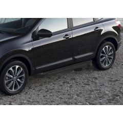 Marchepieds basic noir aluminium seuil avec Nissan Qashqai J10 2007-2013, 2 pièces Marchepied avec ABE certificat, Matériel de Montage