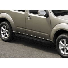 Marchepieds basic noir aluminium seuil avec Nissan Pathfinder R51 2004-2013, 2 pièces Marchepied avec ABE certificat, Matériel de Montage