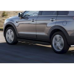 Marchepieds basic noir aluminium seuil avec Chevrolet Captiva 2011-2015, 2 pièces Marchepied avec ABE certificat, Matériel de Montage