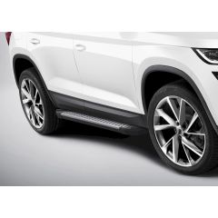 Marchelettes aluminium avancé seuil avec Skoda Kodiaq depuis 2016, 2 pièces Marchepied avec ABE certificat, Matériel de Montage