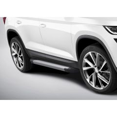 Marchepieds Basic aluminium seuil avec Skoda Kodiaq depuis 2016, 2 pièces Marchepied avec ABE certificat, Matériel de Montage