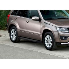 Marchepieds basic noir aluminium seuil avec Suzuki Grand Vitara 5P. Berlina 2005-2016, 2 pièces Marchepied avec ABE certificat, Matériel de Montage
