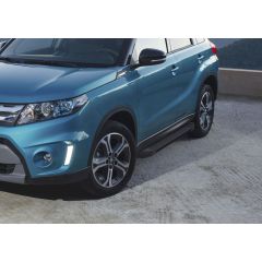 Marchepieds basic noir aluminium seuil avec Suzuki Vitara 5P. Berlina depuis 2015, 2 pièces Marchepied avec ABE certificat, Matériel de Montage