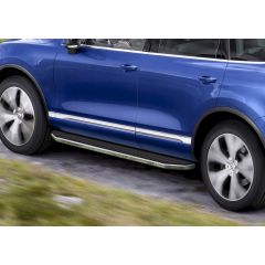 Marchepieds en aluminium premium seuil avec Volkswagen Touareg 2010-2018, 2 pièces Marchepied avec ABE certificat, Matériel de Montage