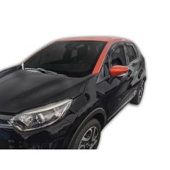 GP Deflecteurs d'air Déflecteurs de Fenêtre Latérale Compatible Avec Renault Captur 2013-2019, Ensemble 4 pièces, Aérodynamique, Noir, Fumé, Fixation par clips