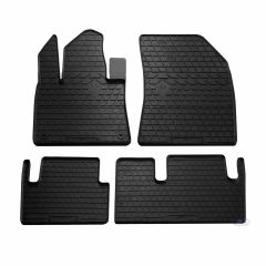 Noir Tapis De Sol En Caoutchouc Compatible Avec Citroen C4 Picasso depuis 2014, Tapis en Caoutchouc, Système de Fixation, Matériau Solide, Noir, Antidérapant