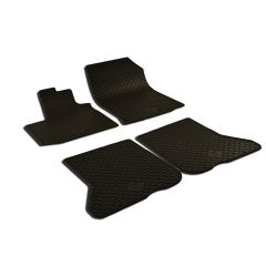 Noir Tapis De Sol En Caoutchouc Compatible Avec Dacia Dokker 2012-2021, Tapis en Caoutchouc, Système de Fixation, Matériau Solide, Noir, Antidérapant