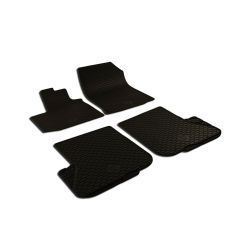 Noir Tapis De Sol En Caoutchouc Compatible Avec Dacia Lodgy depuis 2013, Tapis en Caoutchouc, Système de Fixation, Matériau Solide, Noir, Antidérapant