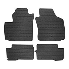 Noir Tapis De Sol En Caoutchouc Compatible Avec Fiat 500 Electric depuis 2012, Tapis en Caoutchouc, Système de Fixation, Matériau Solide, Noir, Antidérapant