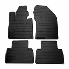 Noir Tapis De Sol En Caoutchouc Compatible Avec Hyundai Santa Fe 2018-2020, Tapis en Caoutchouc, Système de Fixation, Matériau Solide, Noir, Antidérapant