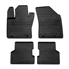 Noir Tapis De Sol En Caoutchouc Compatible Avec Jeep Compass depuis 2018, Tapis en Caoutchouc, Système de Fixation, Matériau Solide, Noir, Antidérapant