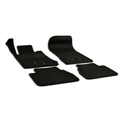 Noir Tapis De Sol En Caoutchouc Compatible Avec Mercedes E-Klasse W211 2002-2008, Tapis en Caoutchouc, Système de Fixation, Matériau Solide, Noir, Antidérapant
