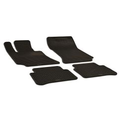 Noir Tapis De Sol En Caoutchouc Compatible Avec Mercedes E-Klasse W212 2009-2016, Tapis en Caoutchouc, Système de Fixation, Matériau Solide, Noir, Antidérapant