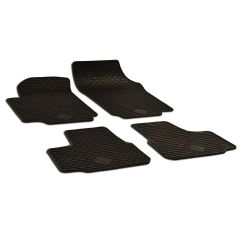 Noir Tapis De Sol En Caoutchouc Compatible Avec Volkswagen Citigo depuis 2012, Tapis en Caoutchouc, Système de Fixation, Matériau Solide, Noir, Antidérapant