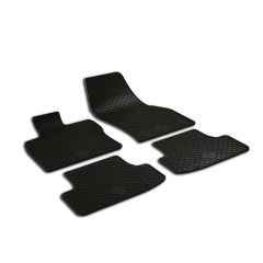Noir Tapis De Sol En Caoutchouc Compatible Avec Volkswagen T-Roc depuis 2017, Tapis en Caoutchouc, Système de Fixation, Matériau Solide, Noir, Antidérapant