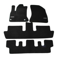 Logo Tapis De Sol Noir Velours Sur Mesure Pour Citroen C4 Grand Picasso 2006-2013, Ajustement précis, Base Antidérapante, Renforcée Dans la Zone de la Pédale