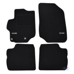 Logo Tapis De Sol Noir Velours Sur Mesure Pour Citroen C-Elysee depuis 2012, Ajustement précis, Base Antidérapante, Renforcée Dans la Zone de la Pédale