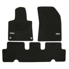 Logo Tapis De Sol Noir Velours Sur Mesure Pour Citroen C4 Picasso 2 depuis 2014, Ajustement précis, Base Antidérapante, Renforcée Dans la Zone de la Pédale