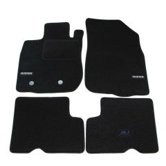 Logo Tapis De Sol Noir Velours Sur Mesure Pour Dacia Duster 2010-2014, Ajustement précis, Base Antidérapante, Renforcée Dans la Zone de la Pédale
