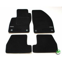 Logo Tapis De Sol Noir Velours Sur Mesure Pour Ford Focus depuis 2011, Ajustement précis, Base Antidérapante, Renforcée Dans la Zone de la Pédale