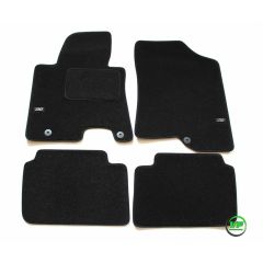 Logo Tapis De Sol Noir Velours Sur Mesure Pour Hyundai I30 2007-2012, Ajustement précis, Base Antidérapante, Renforcée Dans la Zone de la Pédale