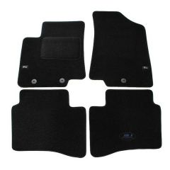 Logo Tapis De Sol Noir Velours Sur Mesure Pour Kia Rio 2011-2017, Ajustement précis, Base Antidérapante, Renforcée Dans la Zone de la Pédale