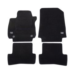 Logo Tapis De Sol Noir Velours Sur Mesure Pour Renault Clio 4 2012-2019, Ajustement précis, Base Antidérapante, Renforcée Dans la Zone de la Pédale