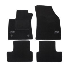 Logo Tapis De Sol Noir Velours Sur Mesure Pour Renault Megane 4 depuis 2016, Ajustement précis, Base Antidérapante, Renforcée Dans la Zone de la Pédale