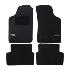 Logo Tapis De Sol Noir Velours Sur Mesure Pour Renault Laguna A 1993-2001, Ajustement précis, Base Antidérapante, Renforcée Dans la Zone de la Pédale