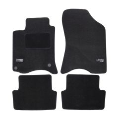 Logo Tapis De Sol Noir Velours Sur Mesure Pour Renault Laguna B 2001-2007, Ajustement précis, Base Antidérapante, Renforcée Dans la Zone de la Pédale