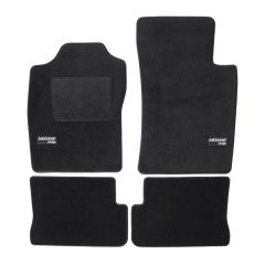 Logo Tapis De Sol Noir Velours Sur Mesure Pour Renault Megane Coupe 3P. Berlina 1996-2002, Ajustement précis, Base Antidérapante, Renforcée Dans la Zone de la Pédale