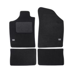 Logo Tapis De Sol Noir Velours Sur Mesure Pour Renault Clio 1 1990-1998, Ajustement précis, Base Antidérapante, Renforcée Dans la Zone de la Pédale