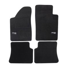 Logo Tapis De Sol Noir Velours Sur Mesure Pour Renault Megane Clasic 1996-2002, Ajustement précis, Base Antidérapante, Renforcée Dans la Zone de la Pédale