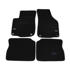 Logo Tapis De Sol Noir Velours Sur Mesure Pour Seat Leon 1999-2005, Ajustement précis, Base Antidérapante, Renforcée Dans la Zone de la Pédale