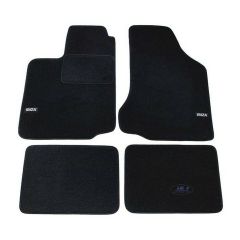 Logo Tapis De Sol Noir Velours Sur Mesure Pour Seat Ibiza 1999-2002, Ajustement précis, Base Antidérapante, Renforcée Dans la Zone de la Pédale