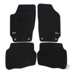 Logo Tapis De Sol Noir Velours Sur Mesure Pour Seat Ibiza 3 2002-2008, Ajustement précis, Base Antidérapante, Renforcée Dans la Zone de la Pédale