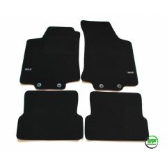 Logo Tapis De Sol Noir Velours Sur Mesure Pour Volkswagen Golf 3 1991-1997, Ajustement précis, Base Antidérapante, Renforcée Dans la Zone de la Pédale