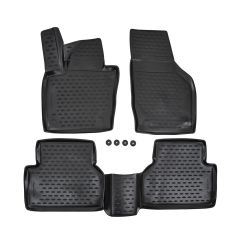 Tapis De Sol En Caoutchouc 3D Exclusive Compatible Avec Audi Q3 2011-2018, Système de Fixation, Bord Haut, Noir, Antidérapant, Toutes Saisons