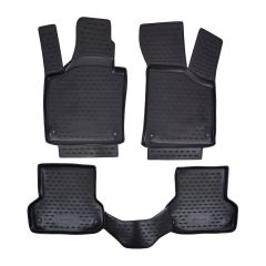 Tapis De Sol En Caoutchouc 3D Exclusive Compatible Avec Audi A3 8P 2003-2012, Système de Fixation, Bord Haut, Noir, Antidérapant, Toutes Saisons